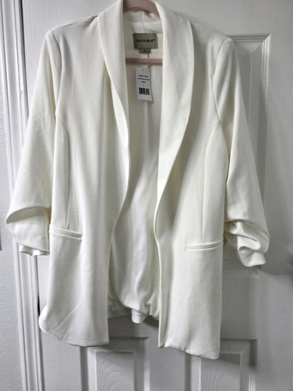 Dakota Blue Ladies Crepe Blazer in White Size Large